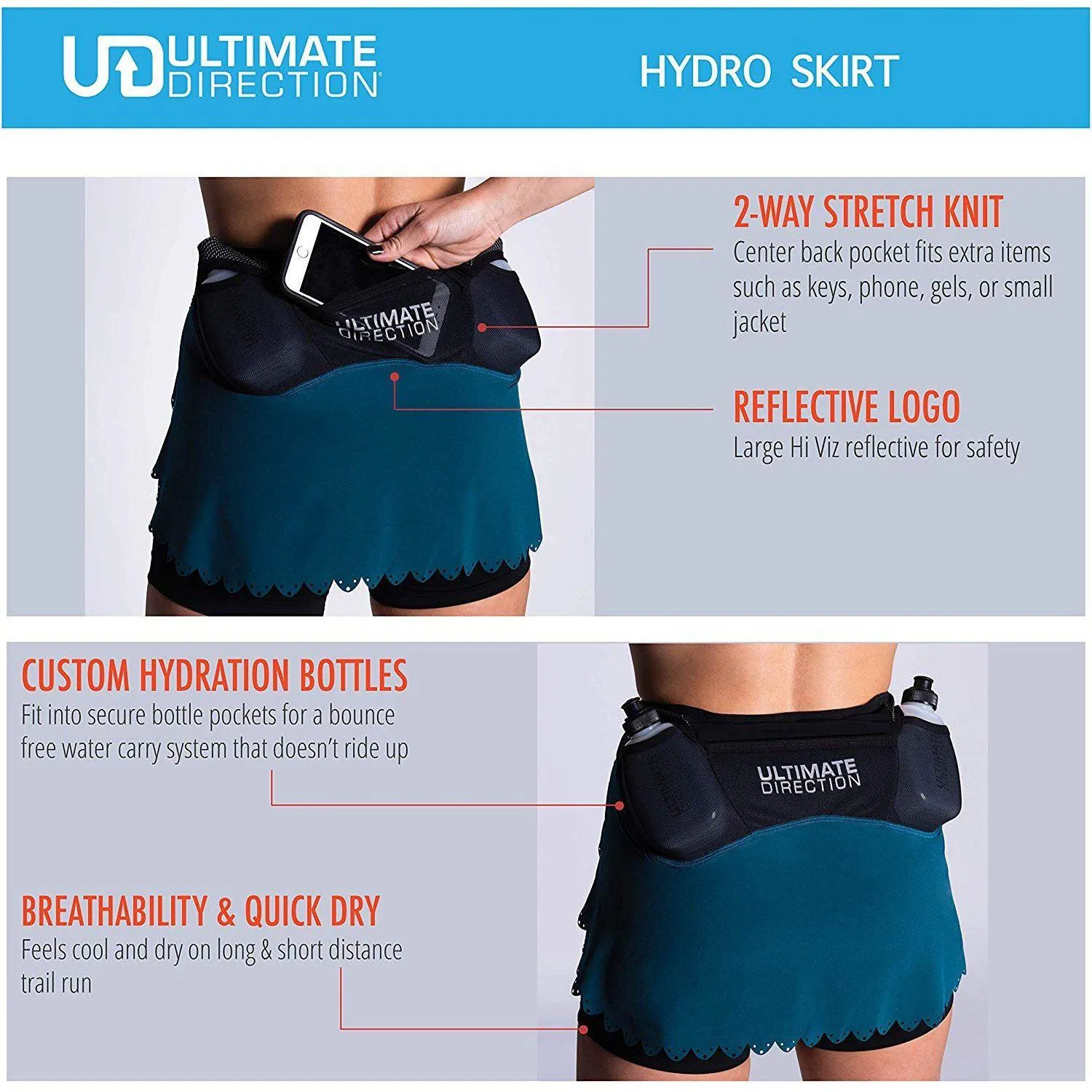 Ultimate Direction Womens Hydro Skirt Running Skort