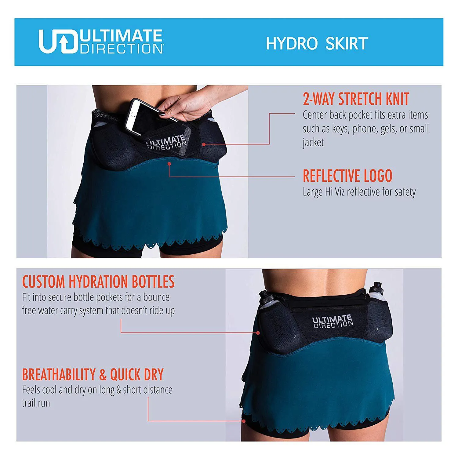 Ultimate Direction Womens Hydro Skirt Running Skort