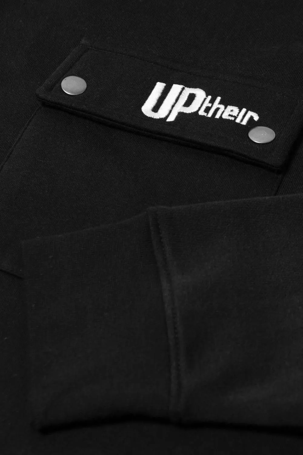 Uptheir Blitz Flap Patch Pocket Hoody - Black