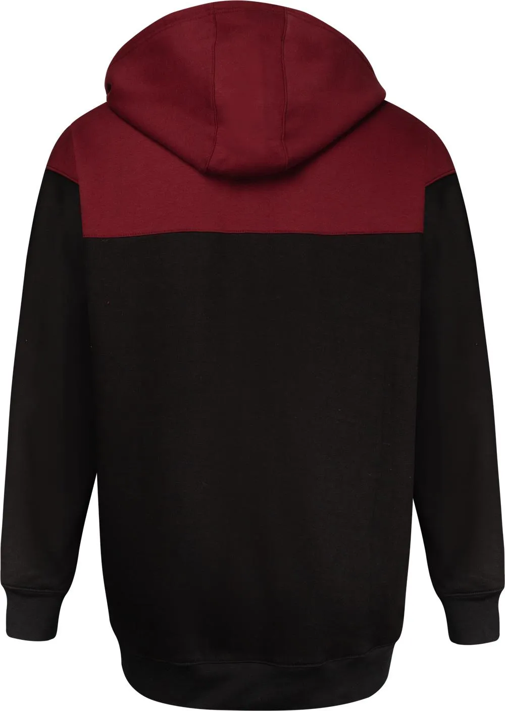 Uptheir Gains Zip Through Colour Block Hoody - Burgundy