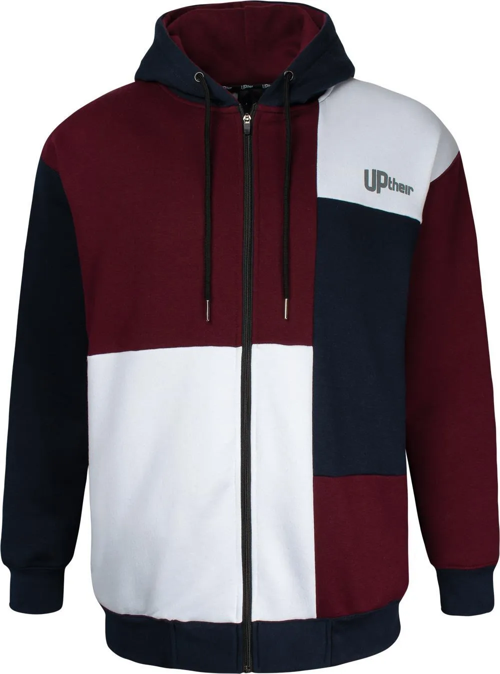 Uptheir Pluto Zip Hoody - Burgundy Navy