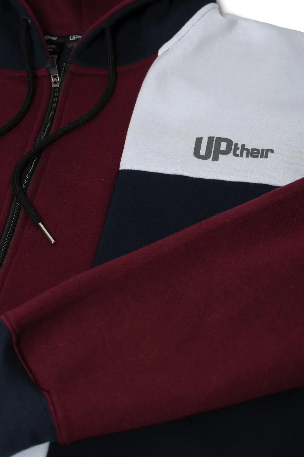 Uptheir Pluto Zip Hoody - Burgundy Navy