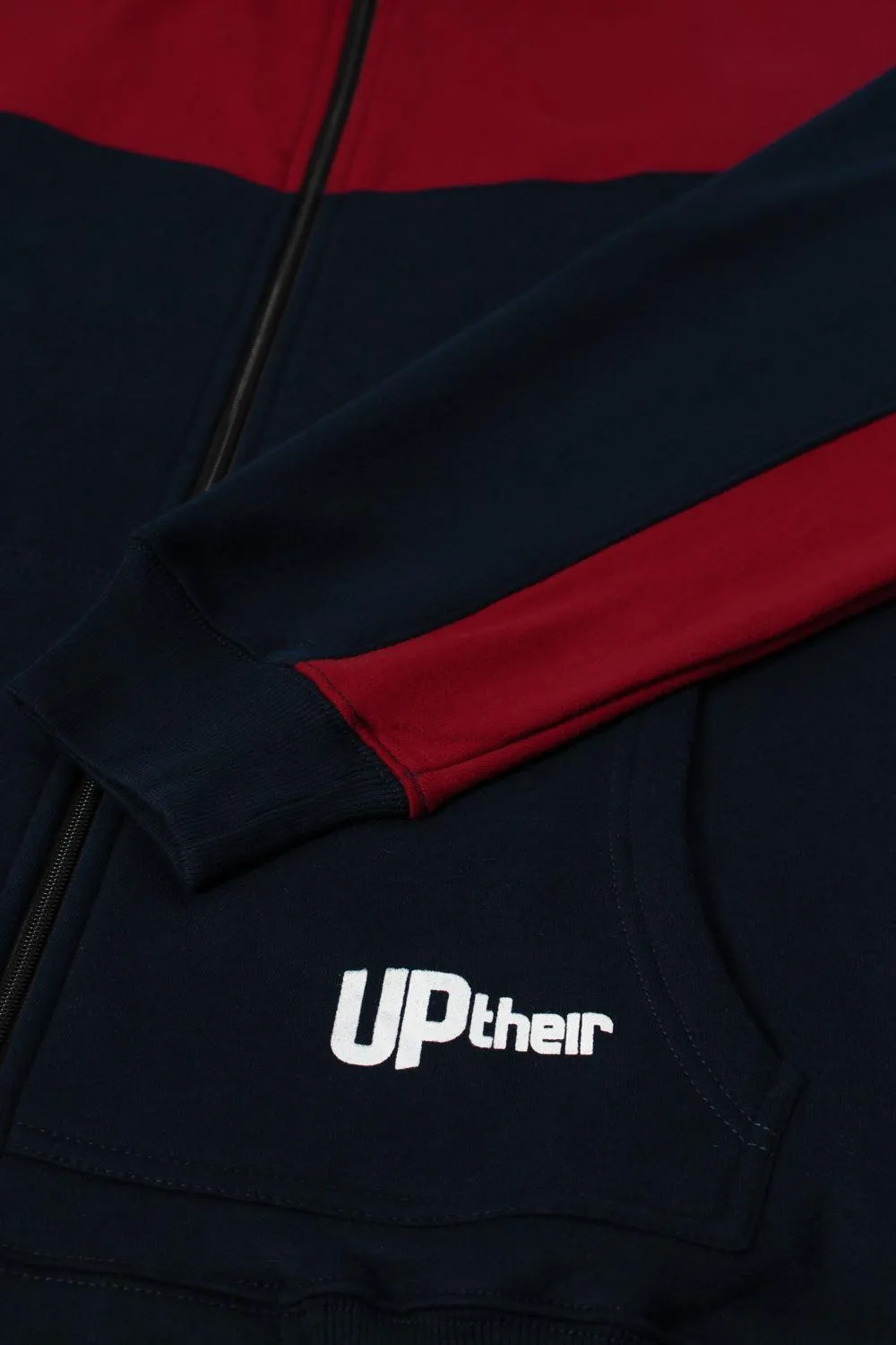 Uptheir Terra Cut & Sew Zip Hoody - Red Navy