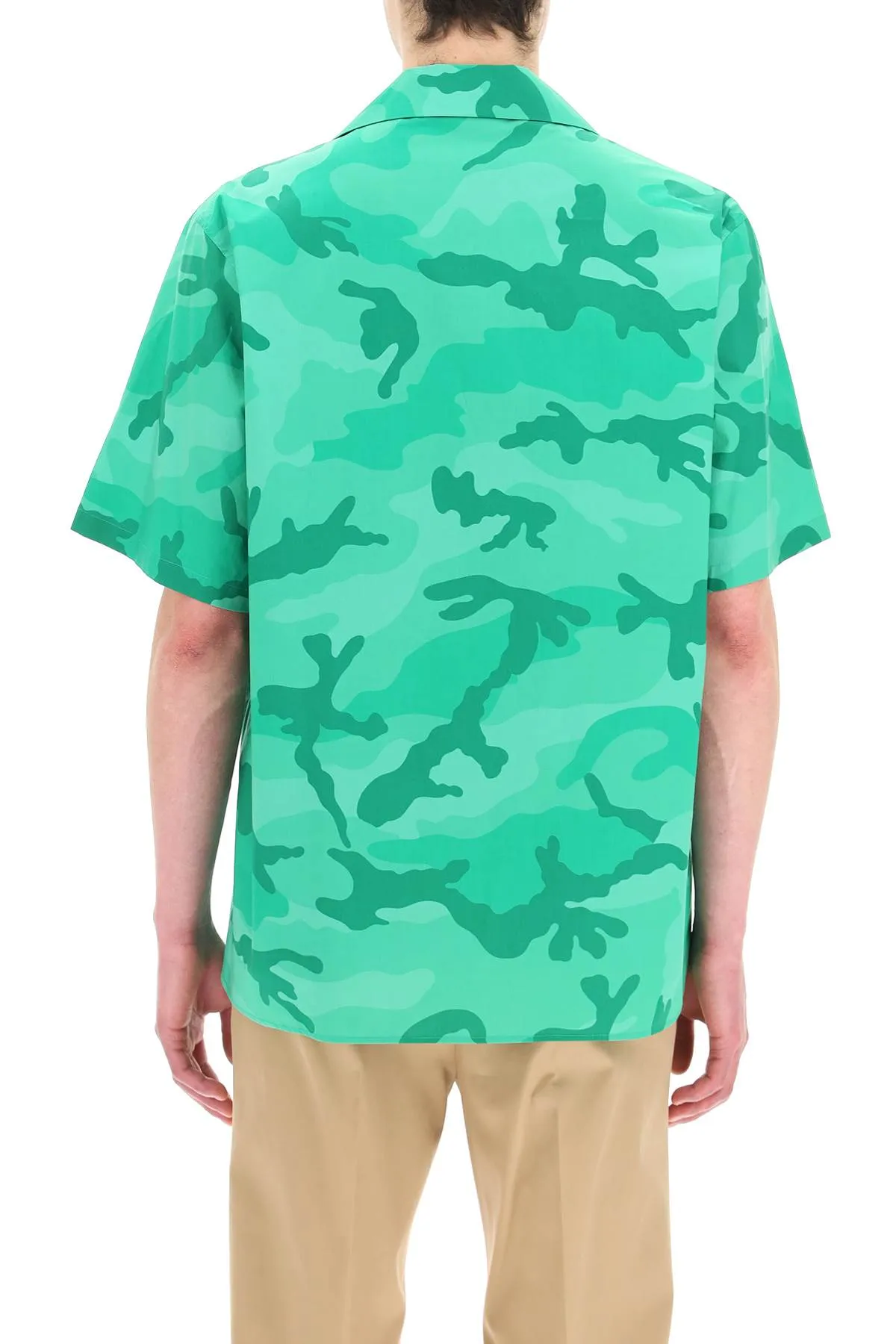 Valentino Camouflage Printed Short-Sleeved Shirt