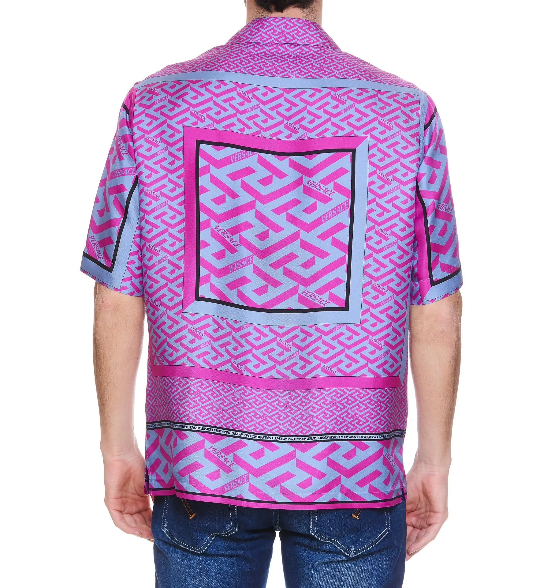 Versace Greca Printed Short-Sleeved Shirt