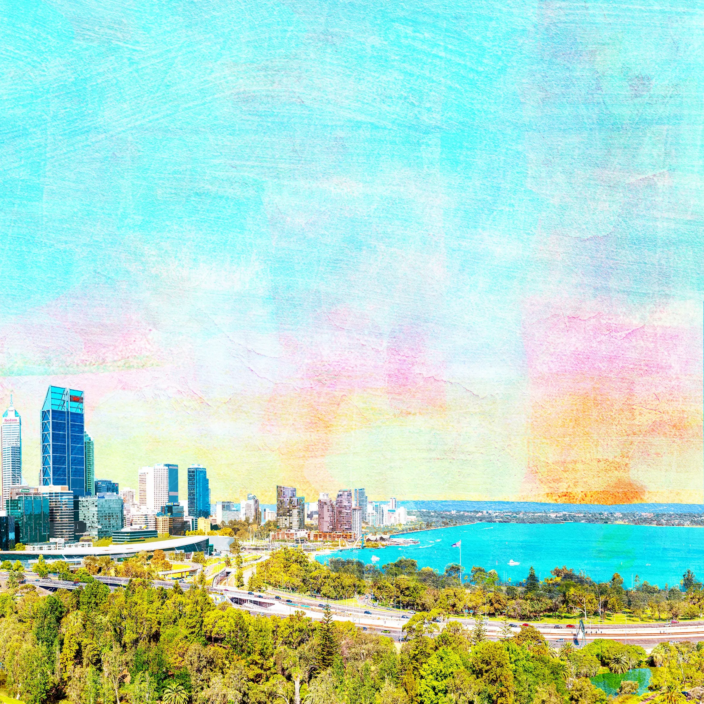 View Over Perth From Kings Park Art Print