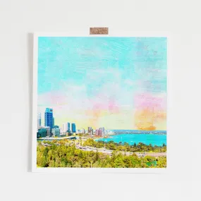 View Over Perth From Kings Park Art Print