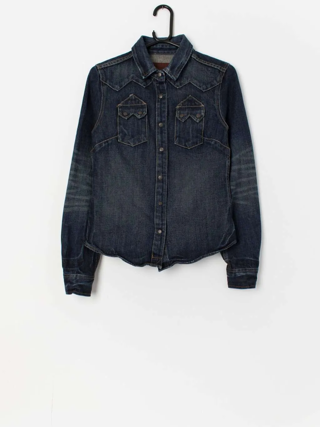 Vintage All Saints Sawtooth western denim shirt – XS / Small