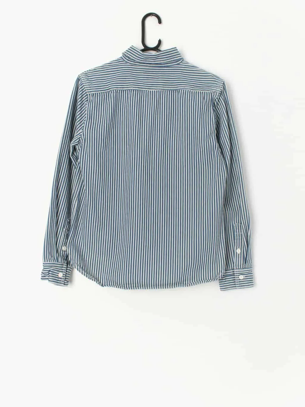 Vintage blue and white striped long sleeve shirt – Small