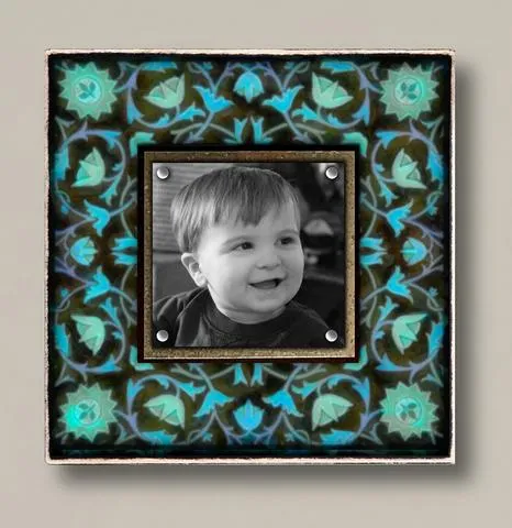 Vintage Blue Floral Small Frame