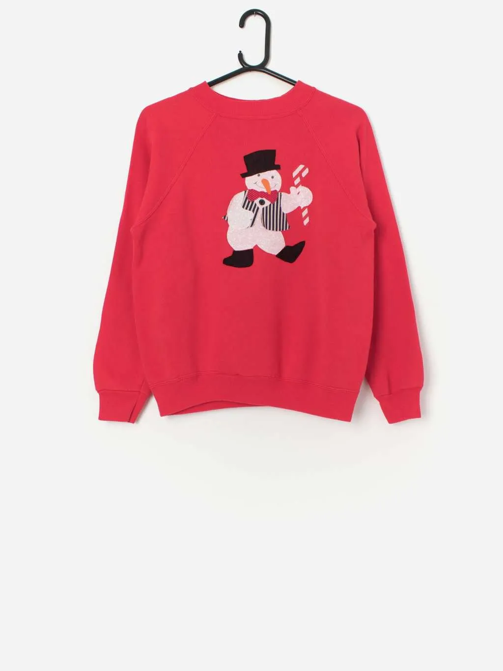 Vintage Christmas sweatshirt with snowman appliqué – Small