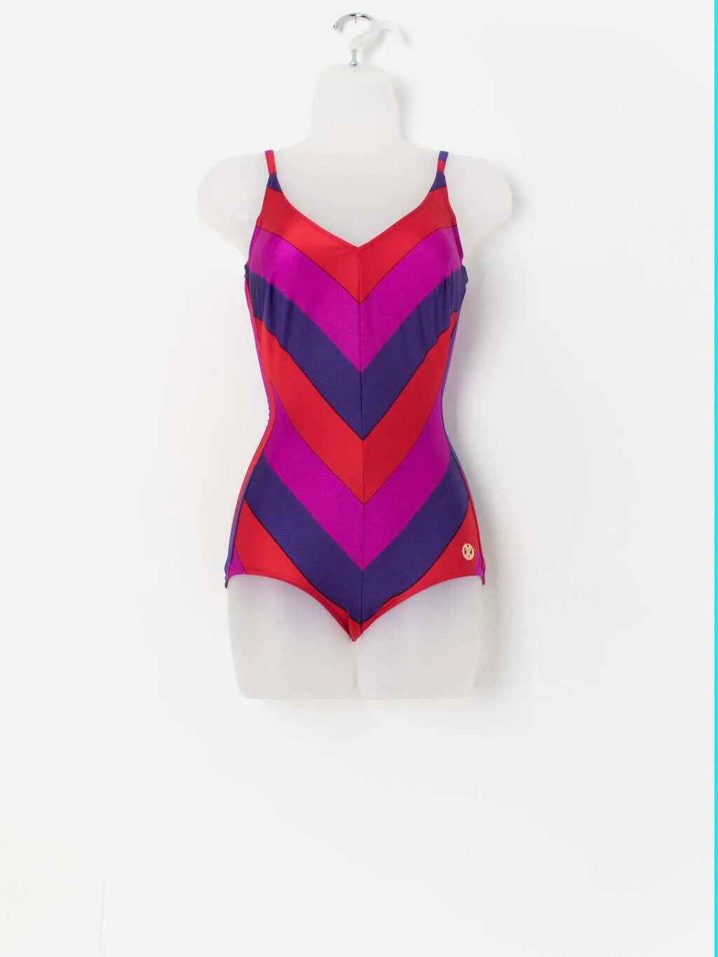 Vintage Club Azur striped swimsuit – Small