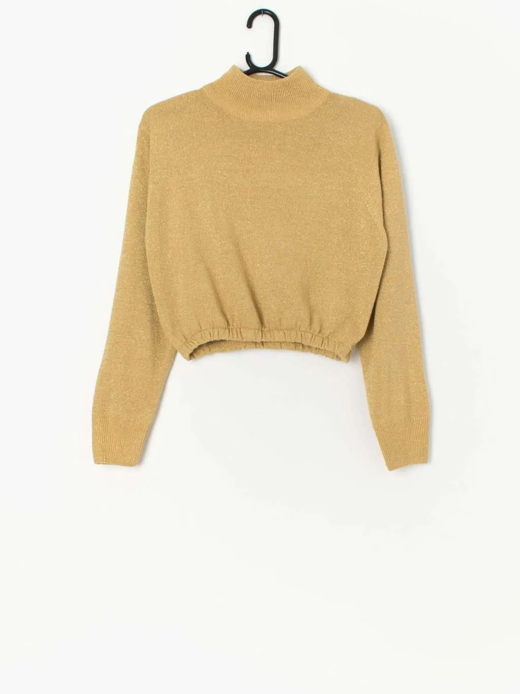 Vintage lurex knitted cropped party jumper – Small / Medium