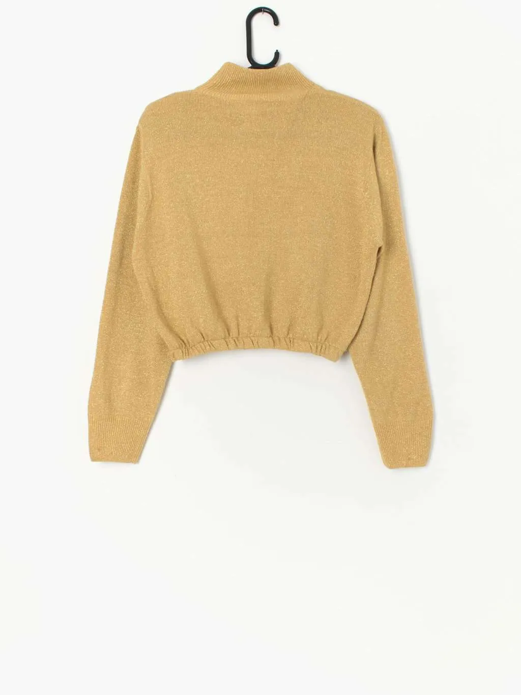 Vintage lurex knitted cropped party jumper – Small / Medium