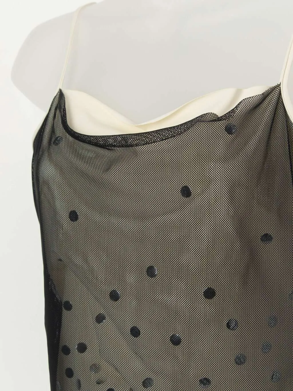 Vintage Moschino top with shiny mirrored polka dots – Small