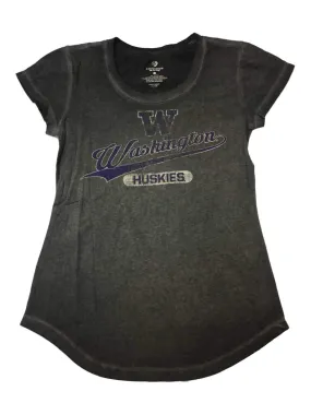 Washington Huskies Colosseum WOMEN'S Faded Gray/Black Vintage SS T-Shirt (M)