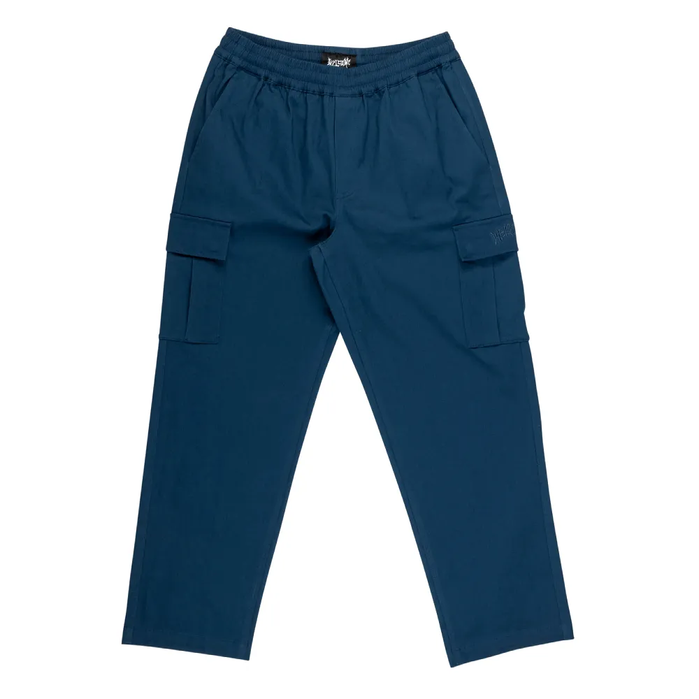 Welcome Principle Elastic Waist Twill Cargo Pants Navy