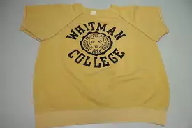 Whitman College Vintage 60's Velva Sheen Felt Letters T-Shirt Short Sleeve Sweatshirt