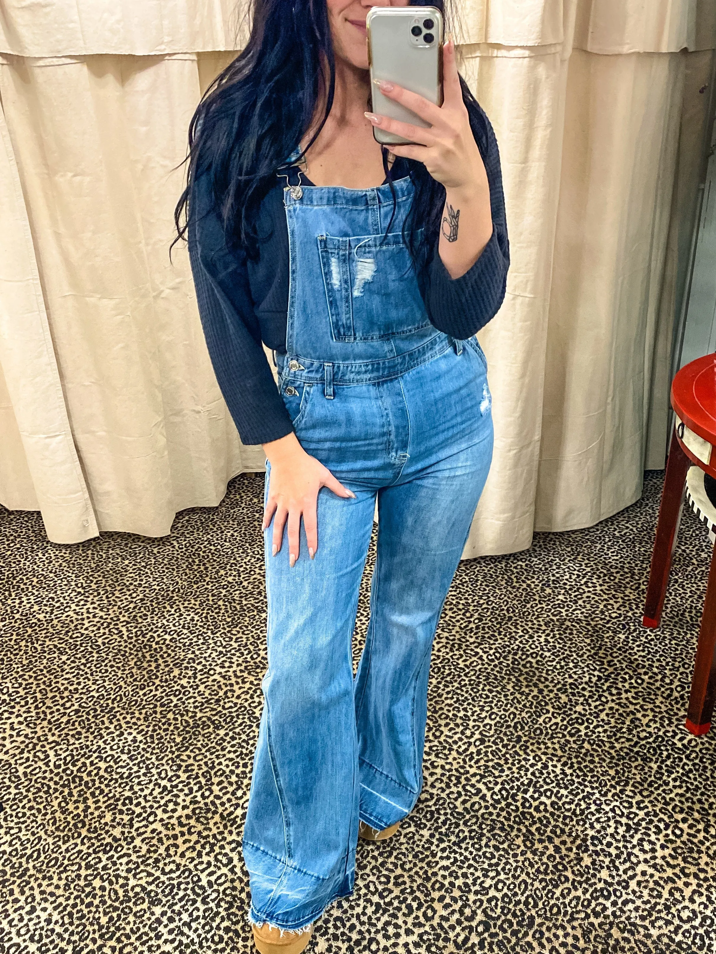 Wide Leg Denim Overall