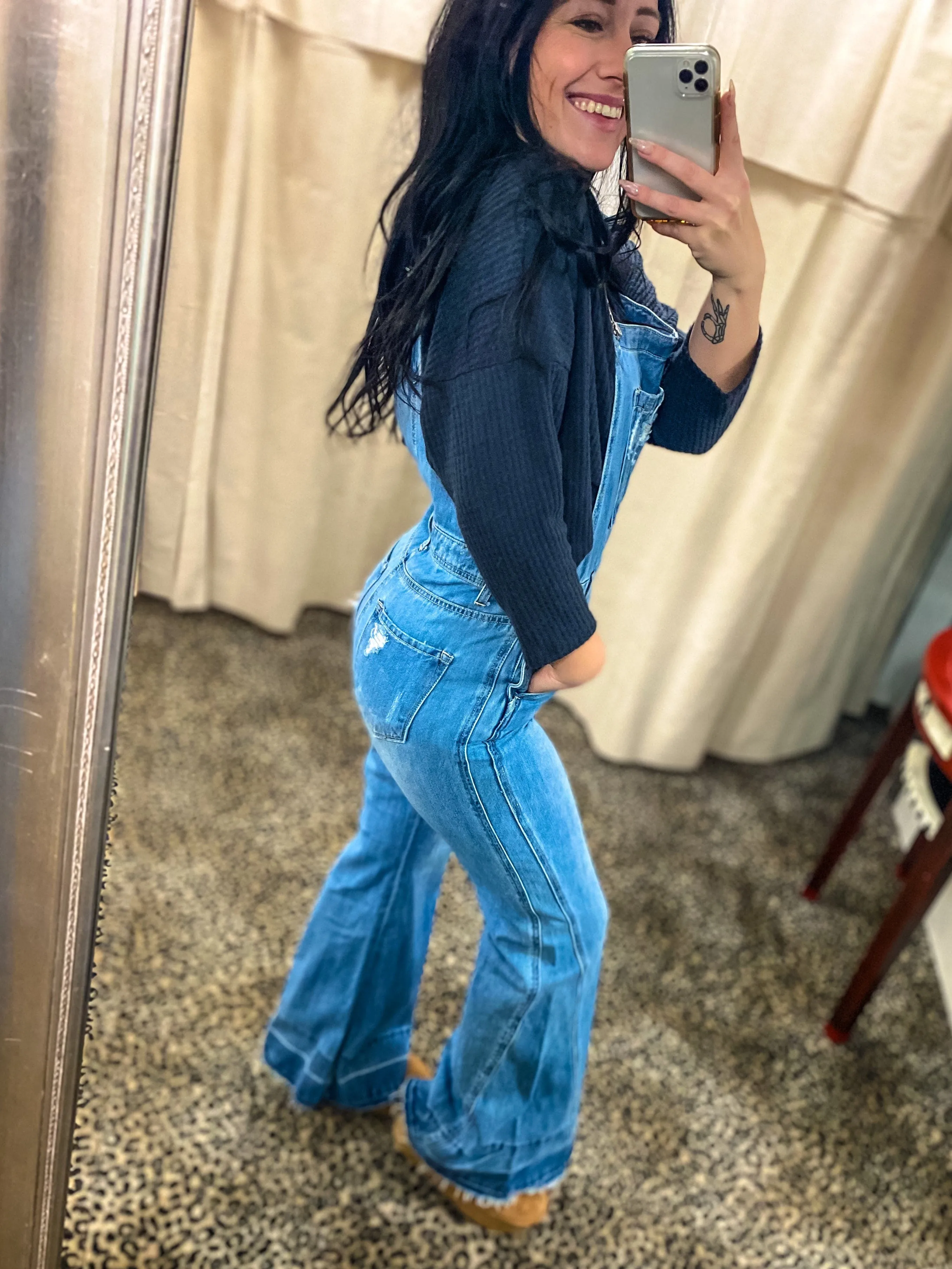 Wide Leg Denim Overall