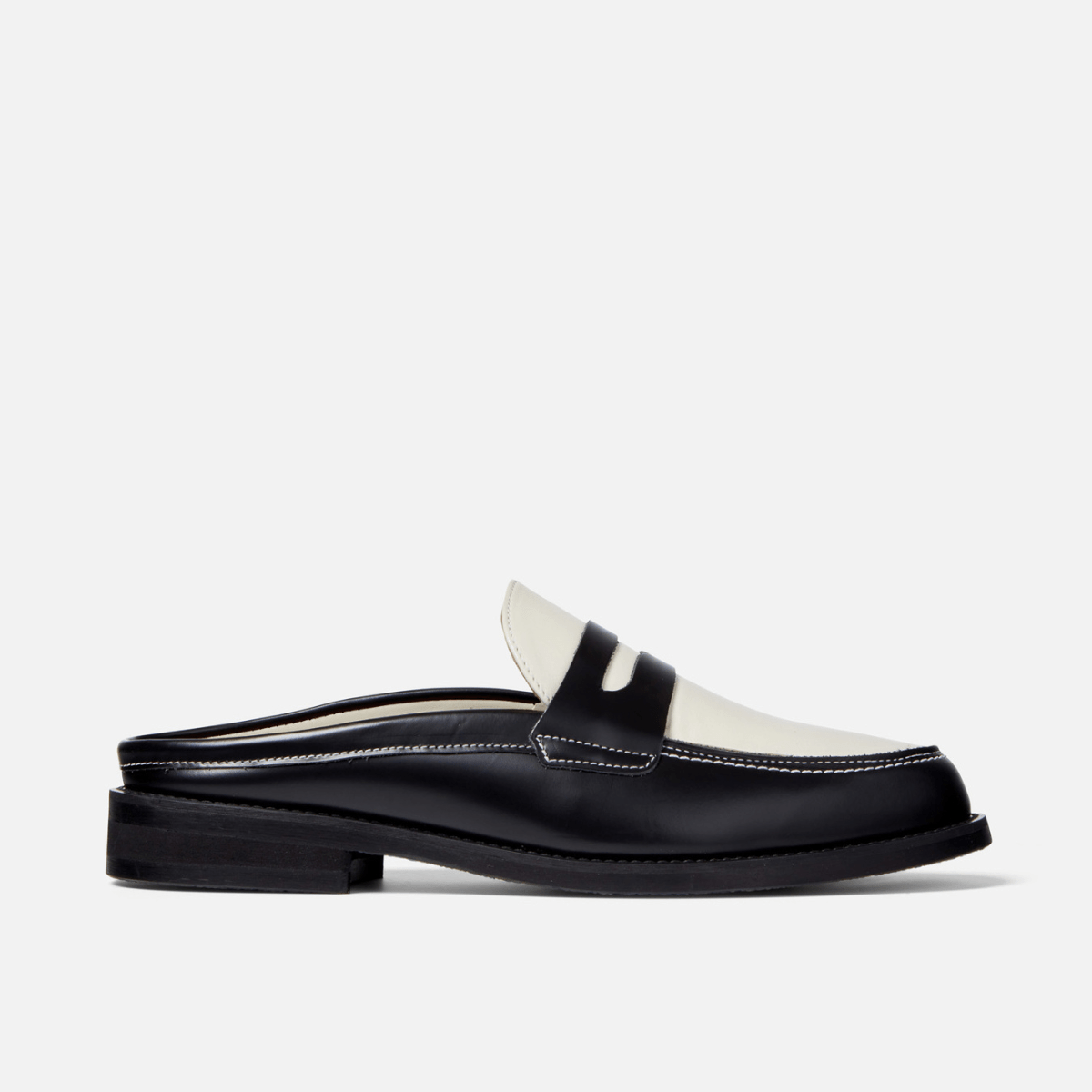 Wilde Black + White Mule Loafer - Men's