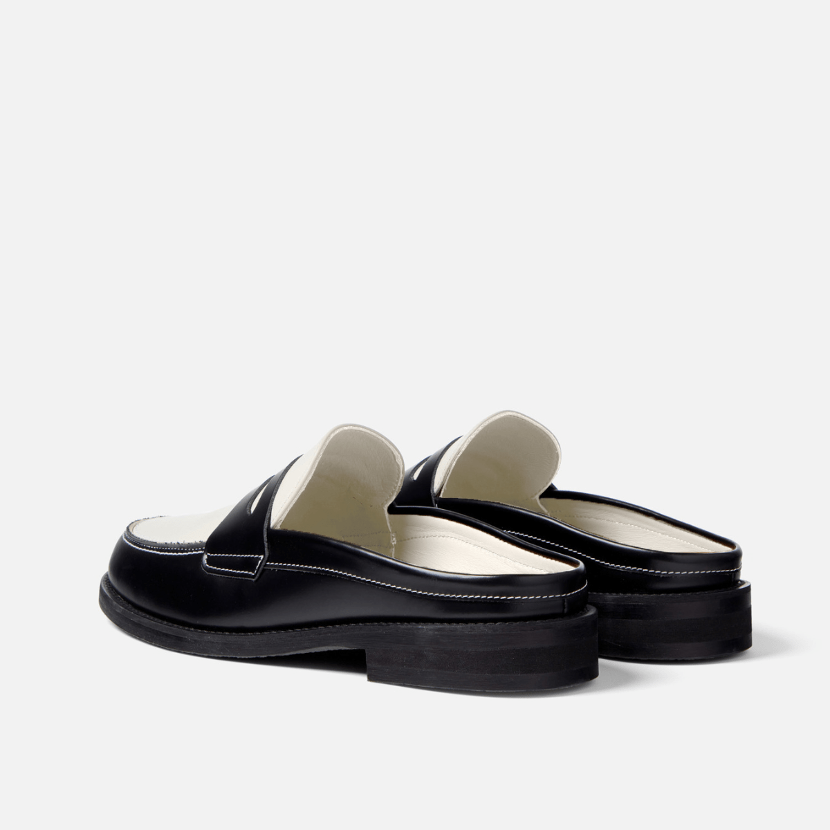 Wilde Black + White Mule Loafer - Men's