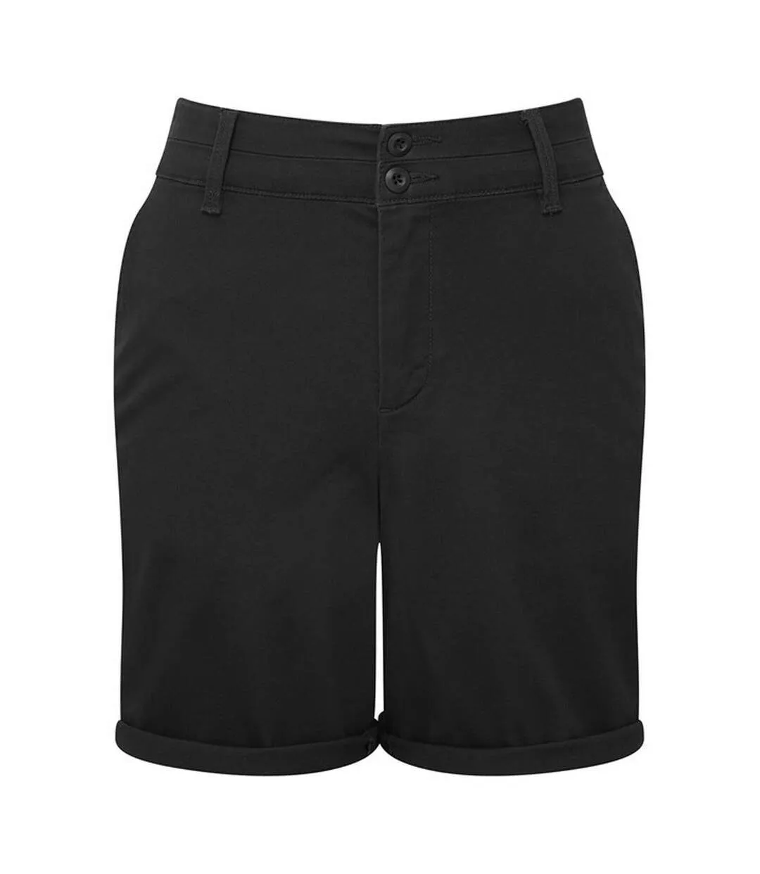 Womens/ladies chino lightweight shorts black Asquith & Fox