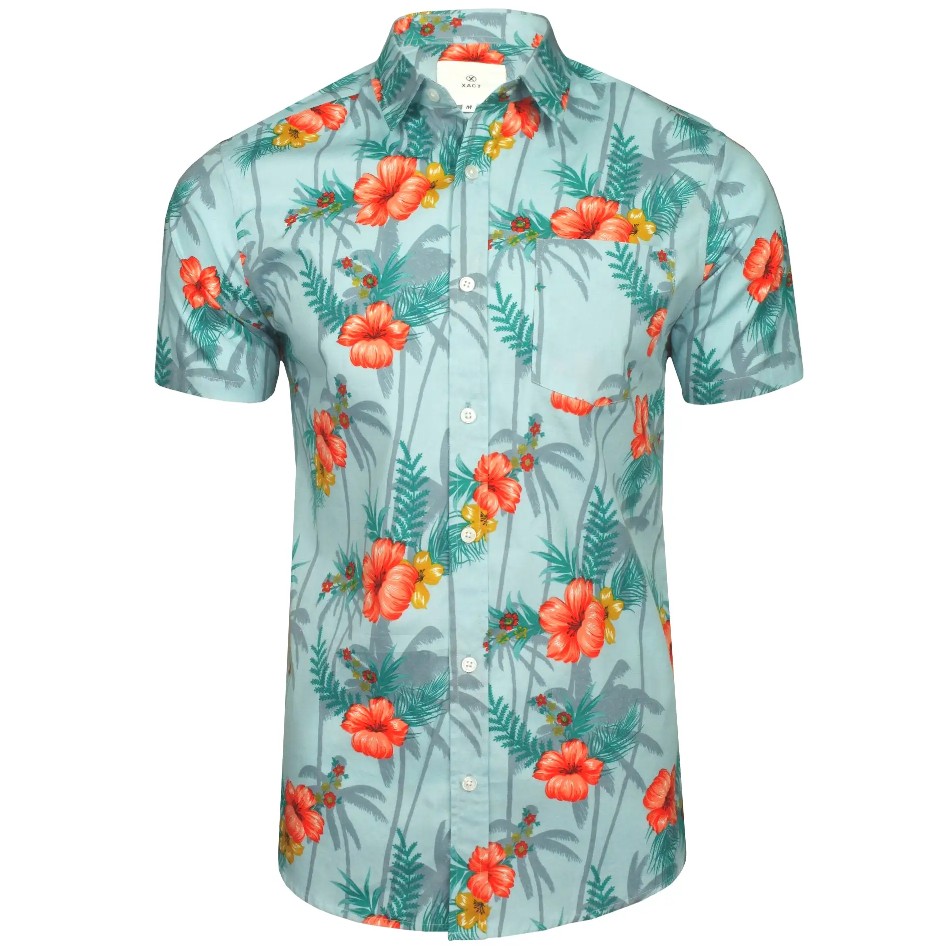 Xact Mens Cotton Hawaiian/ Floral Shirt - Short Sleeved