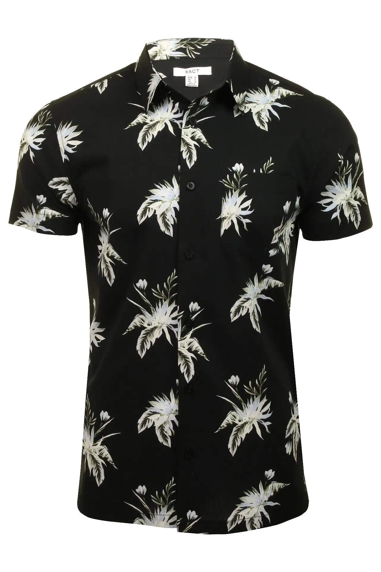 Xact Mens Floral Hawaiian Shirt  Short Sleeved