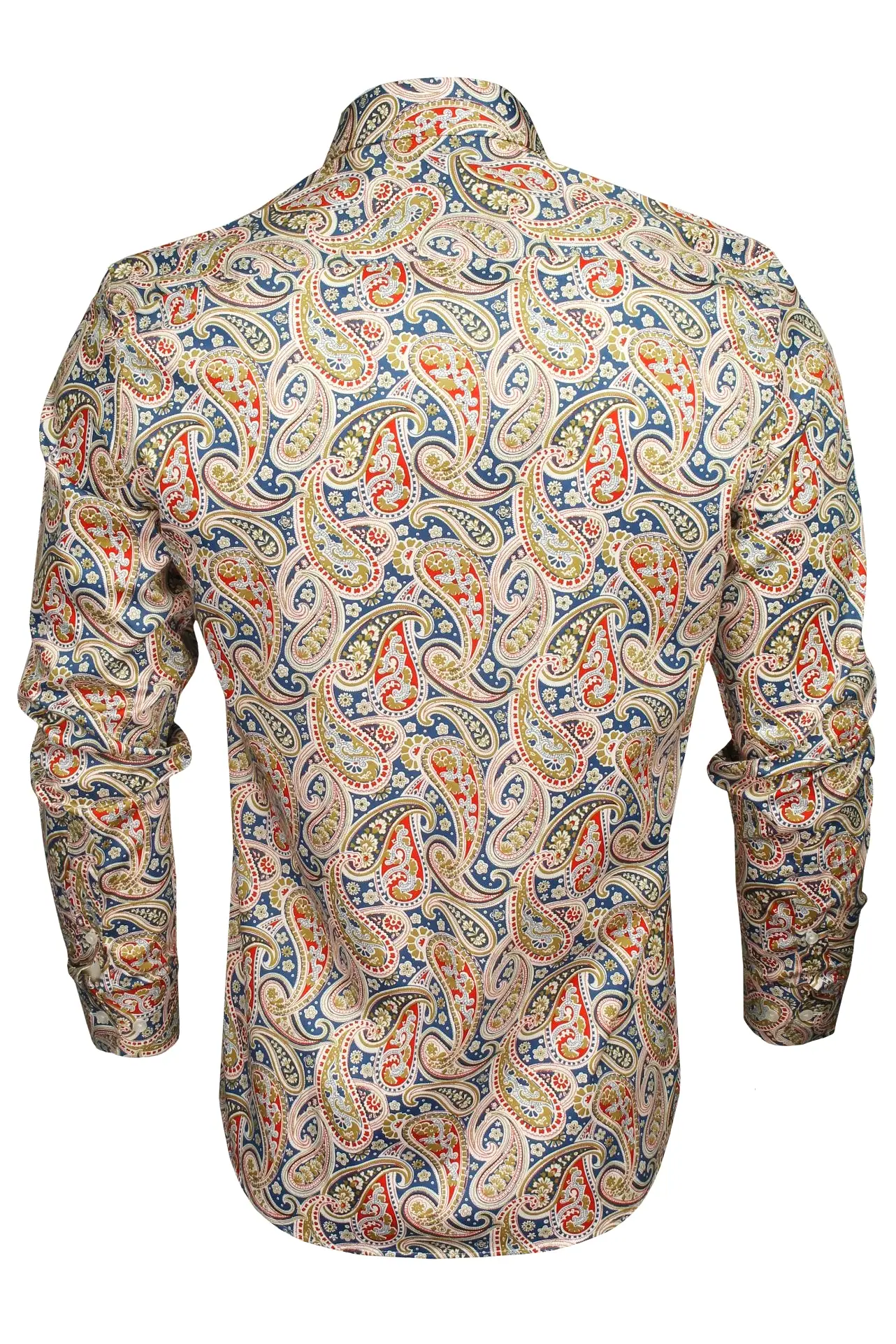 Xact Mens Long Sleeved Paisley Shirt - Slim Fit