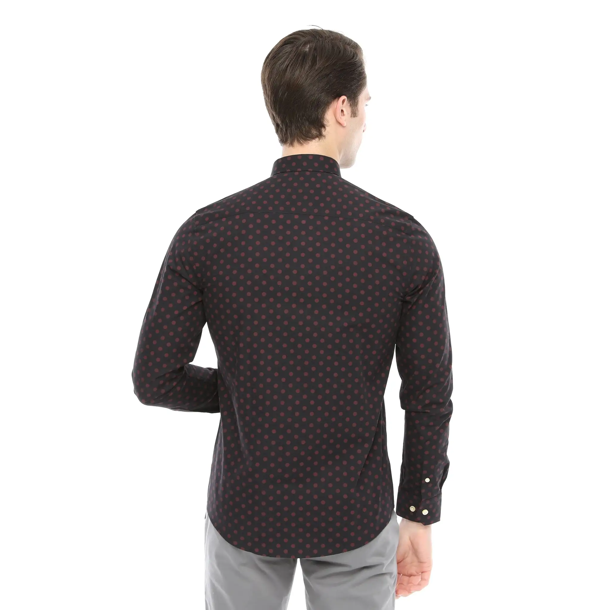 Xact Mens Polka Dot Shirt - Long Sleeved Mod Vintage