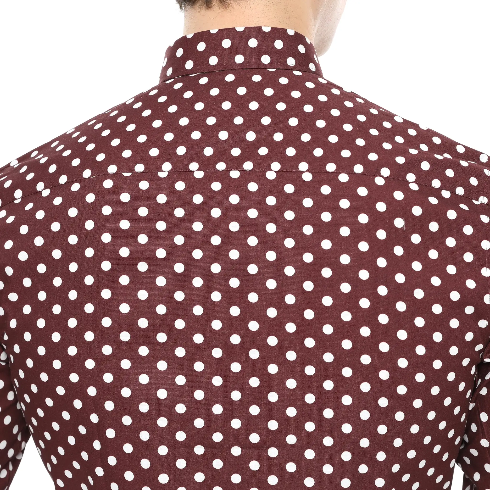 Xact Mens Polka Dot Shirt - Long Sleeved Mod Vintage