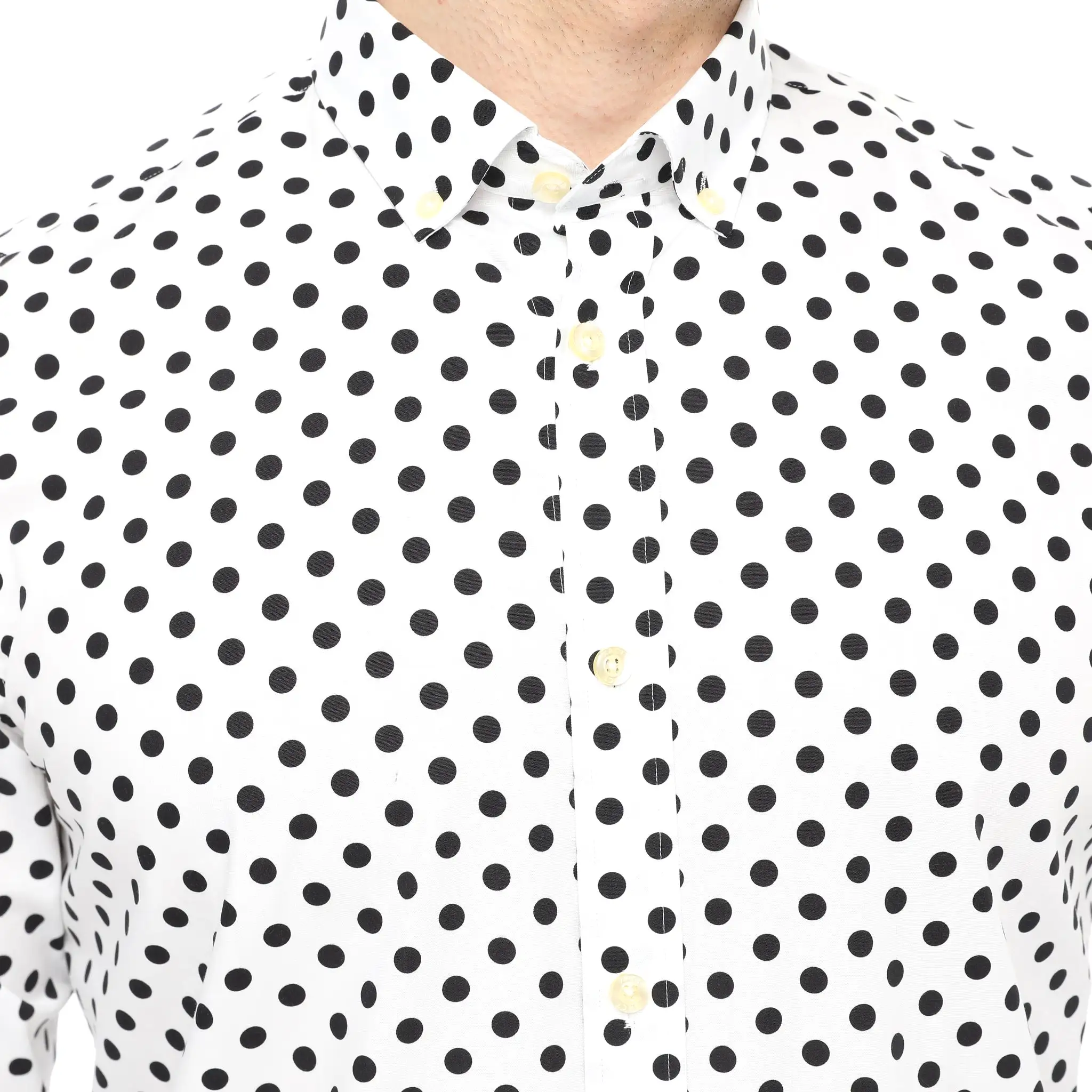 Xact Mens Polka Dot Shirt - Long Sleeved Mod Vintage