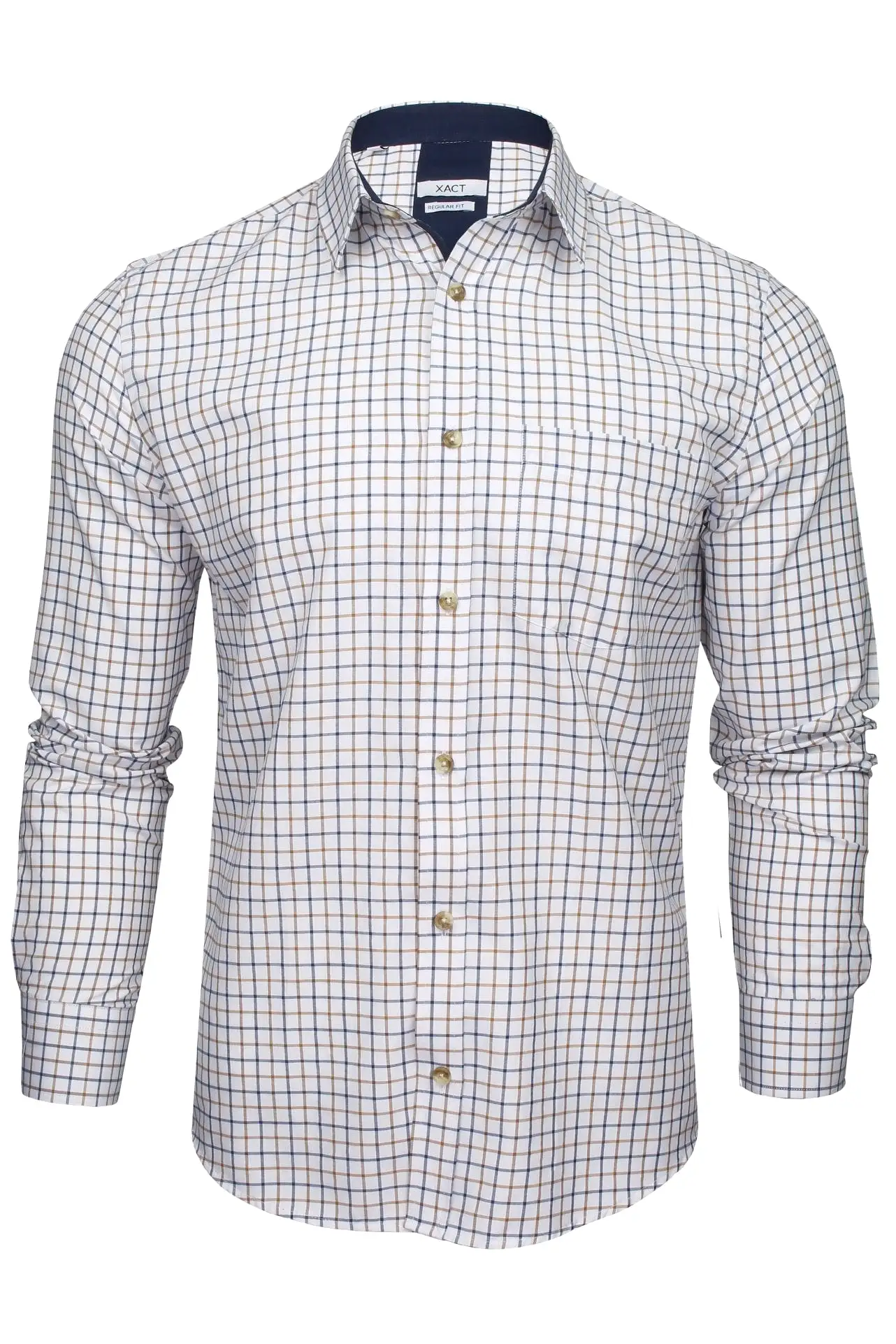 Xact Mens Tattersall Check Shirt - Long Sleeved