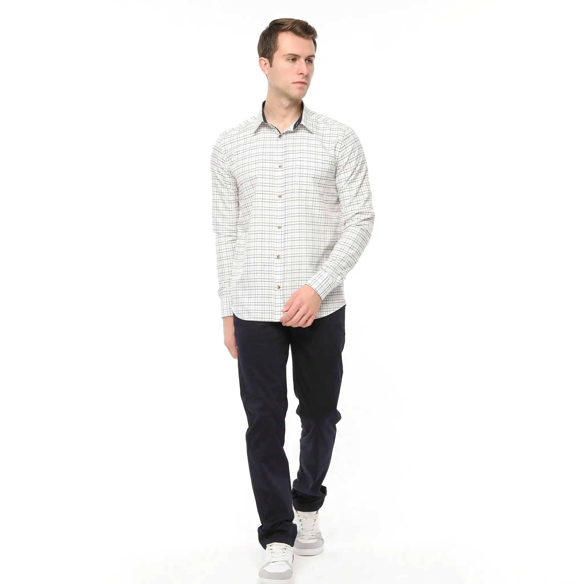 Xact Mens Tattersall Check Shirt - Long Sleeved