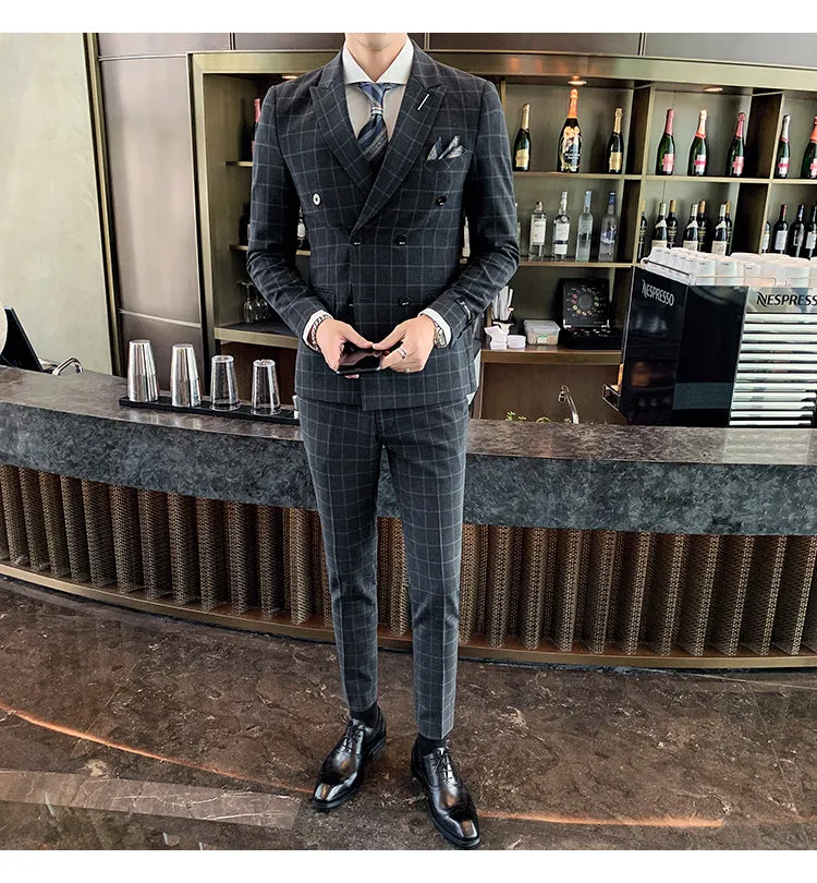 Xituodai Four Seasons Men's Suit Suit Korean Slim Suit Business Exquisite Business Dress Wedding Groomsmen Suit Three-piece Suit