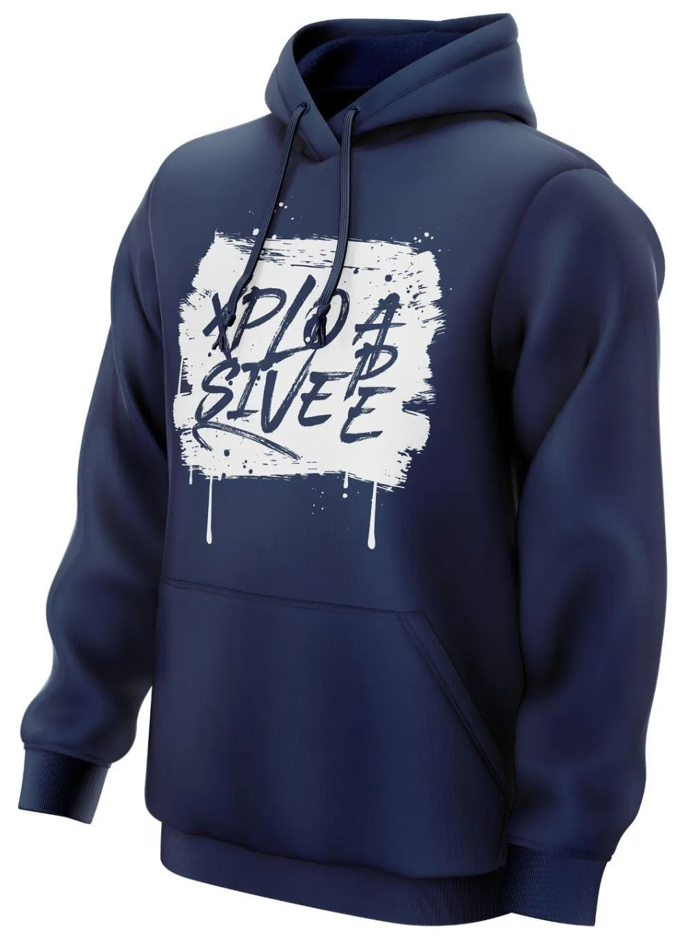 Xplosive Ape Painted Print Hoody - Navy