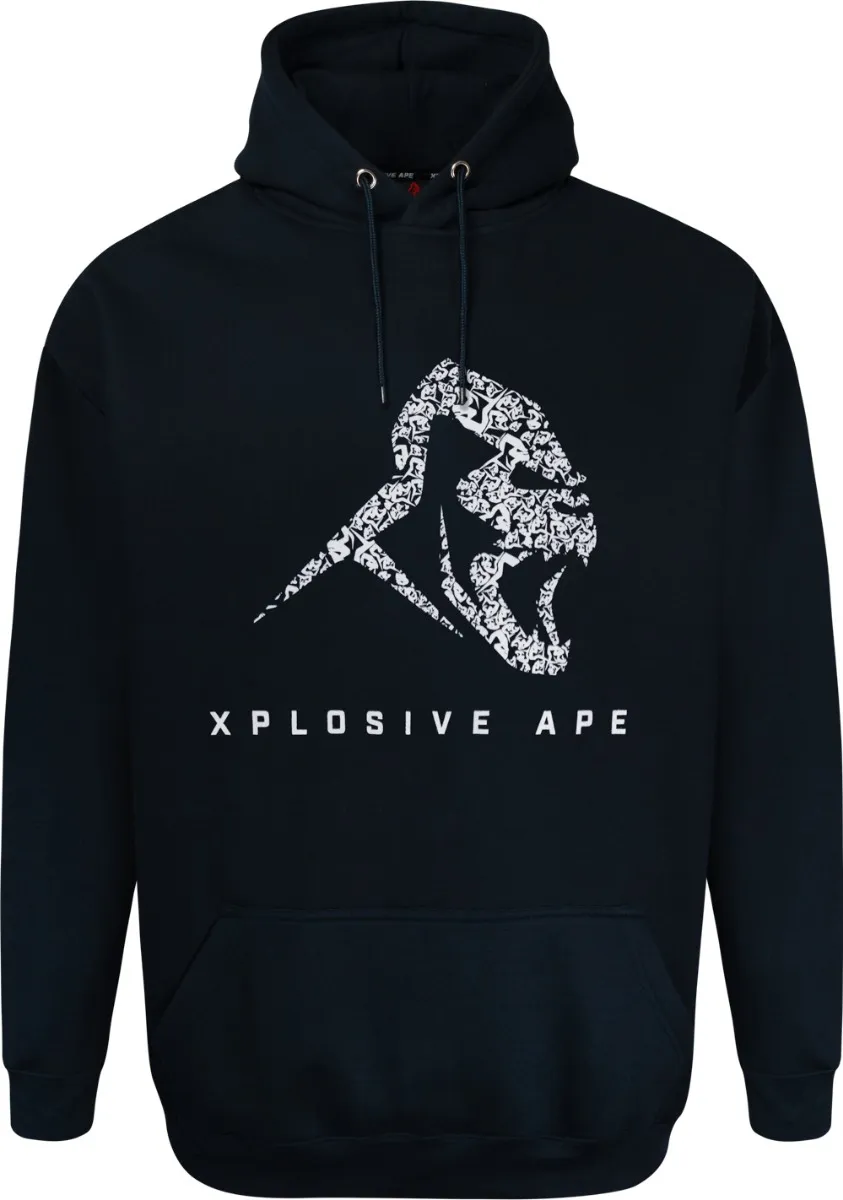 Xplosive Ape Sabotage Print Hoody - Navy